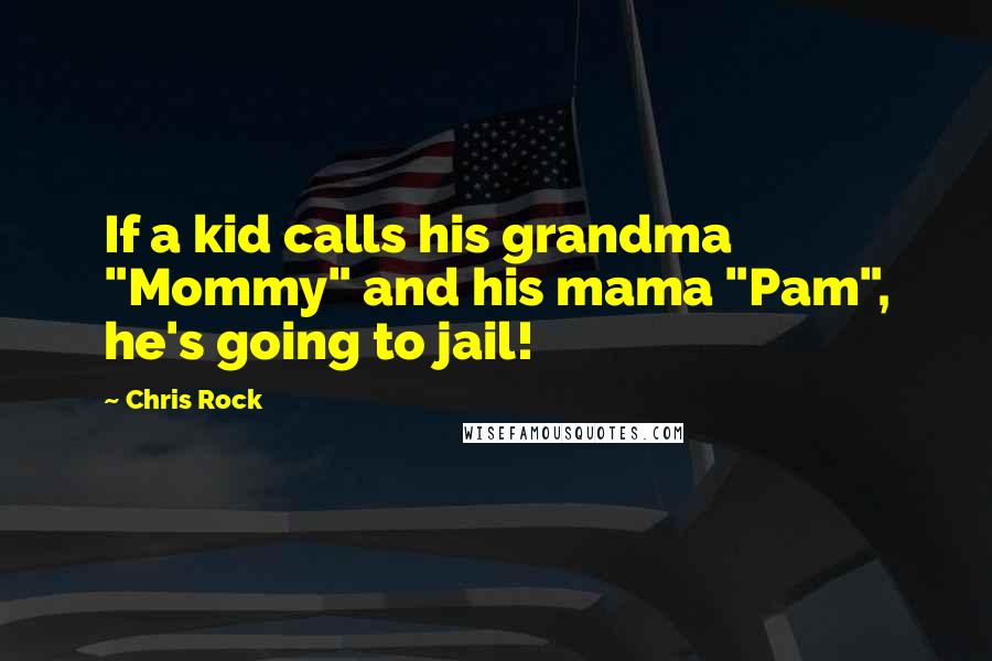 Chris Rock Quotes: If a kid calls his grandma "Mommy" and his mama "Pam", he's going to jail!