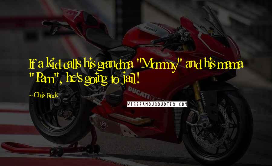 Chris Rock Quotes: If a kid calls his grandma "Mommy" and his mama "Pam", he's going to jail!
