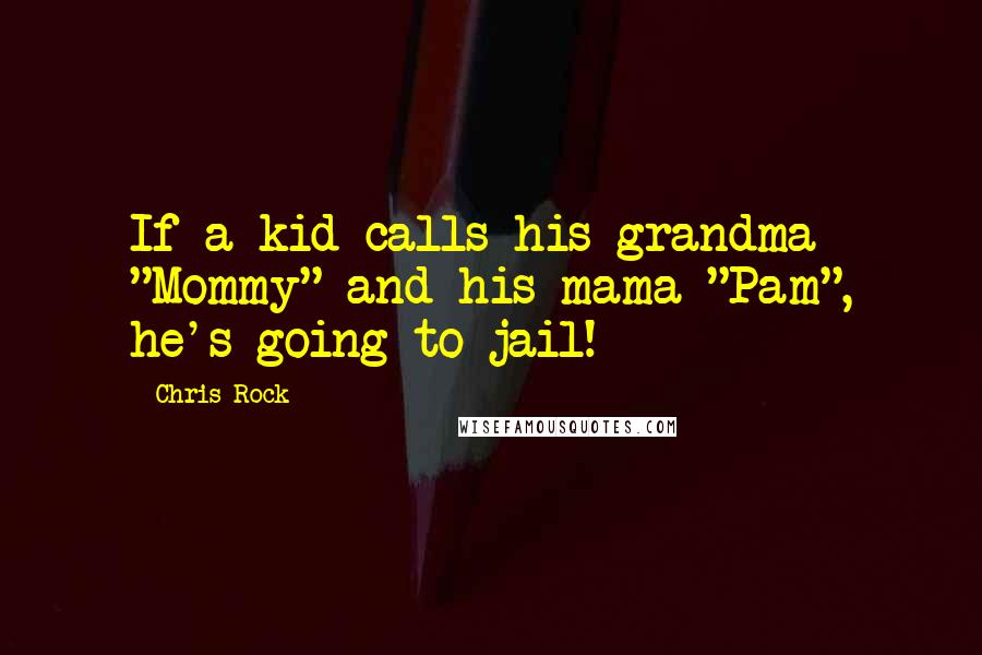 Chris Rock Quotes: If a kid calls his grandma "Mommy" and his mama "Pam", he's going to jail!