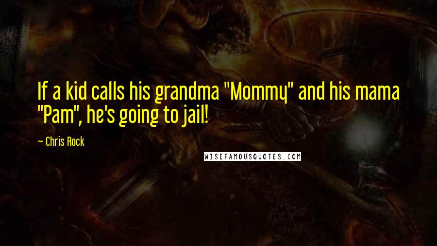 Chris Rock Quotes: If a kid calls his grandma "Mommy" and his mama "Pam", he's going to jail!