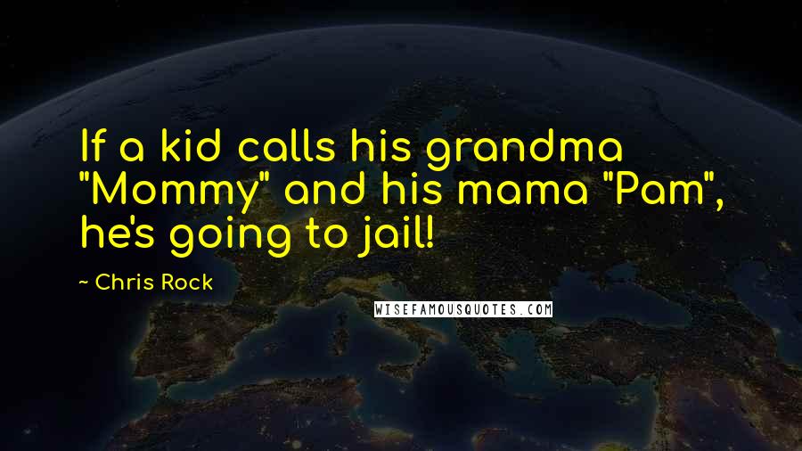 Chris Rock Quotes: If a kid calls his grandma "Mommy" and his mama "Pam", he's going to jail!