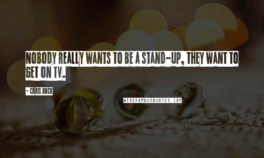 Chris Rock Quotes: Nobody really wants to be a stand-up, they want to get on TV.