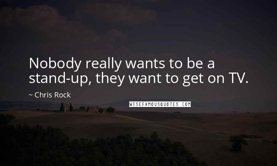 Chris Rock Quotes: Nobody really wants to be a stand-up, they want to get on TV.