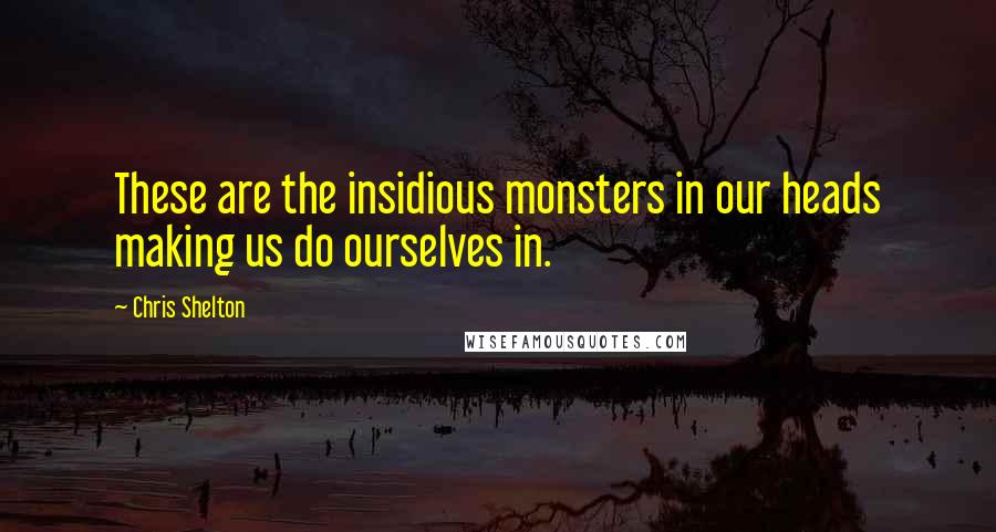 Chris Shelton Quotes: These are the insidious monsters in our heads making us do ourselves in.