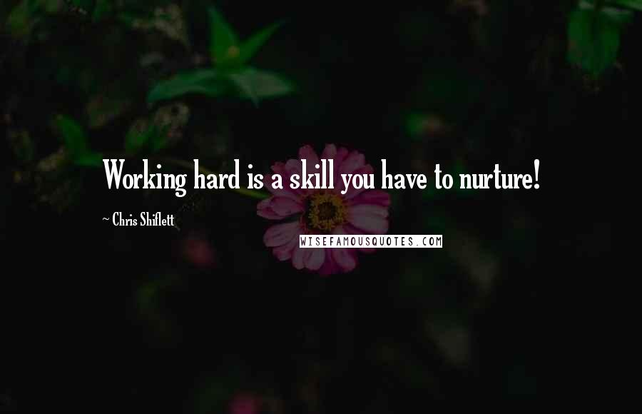 Chris Shiflett Quotes: Working hard is a skill you have to nurture!