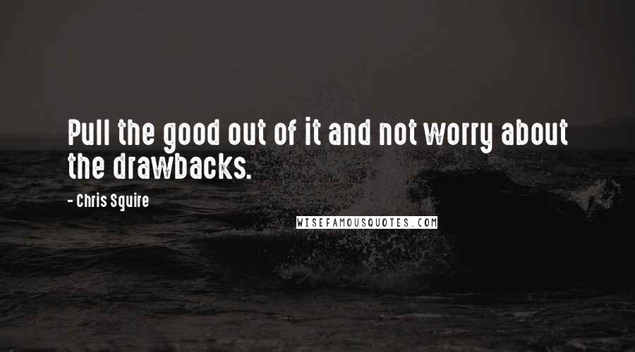 Chris Squire Quotes: Pull the good out of it and not worry about the drawbacks.
