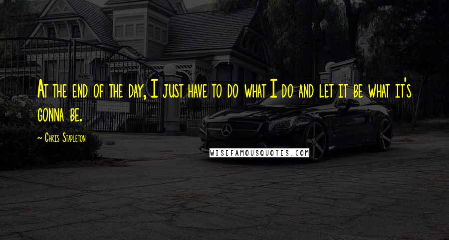 Chris Stapleton Quotes: At the end of the day, I just have to do what I do and let it be what it's gonna be.