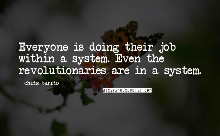 Chris Terrio Quotes: Everyone is doing their job within a system. Even the revolutionaries are in a system.