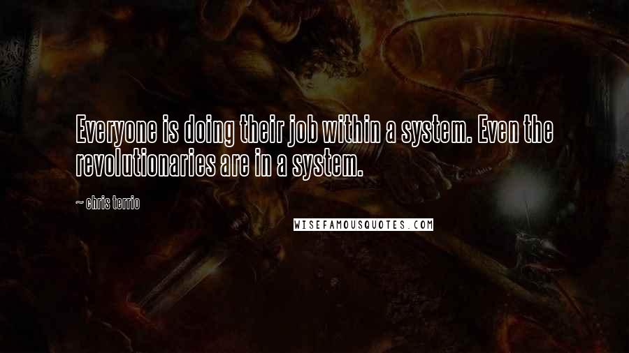 Chris Terrio Quotes: Everyone is doing their job within a system. Even the revolutionaries are in a system.