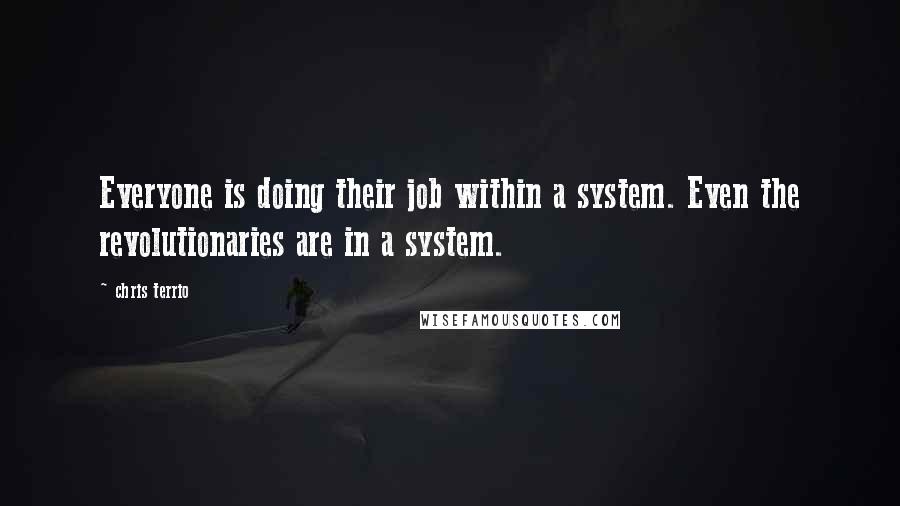 Chris Terrio Quotes: Everyone is doing their job within a system. Even the revolutionaries are in a system.