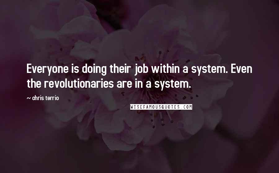 Chris Terrio Quotes: Everyone is doing their job within a system. Even the revolutionaries are in a system.