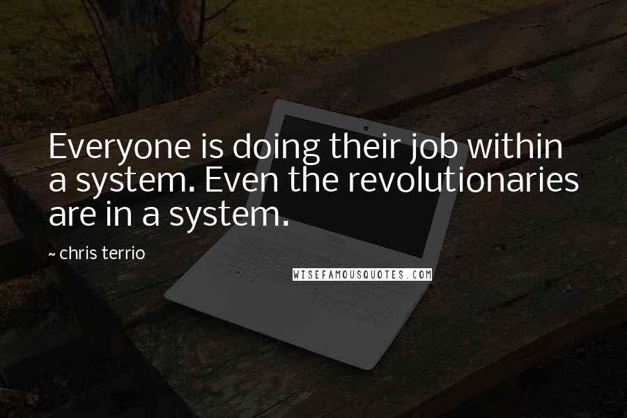 Chris Terrio Quotes: Everyone is doing their job within a system. Even the revolutionaries are in a system.