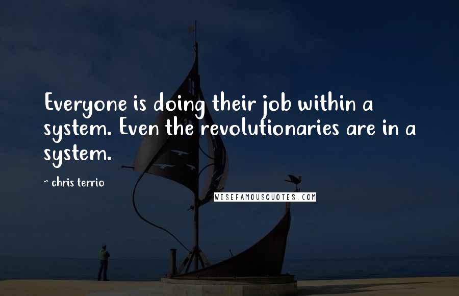 Chris Terrio Quotes: Everyone is doing their job within a system. Even the revolutionaries are in a system.