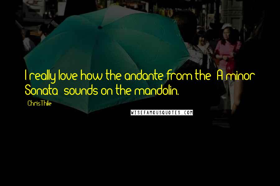 Chris Thile Quotes: I really love how the andante from the "A minor Sonata" sounds on the mandolin.