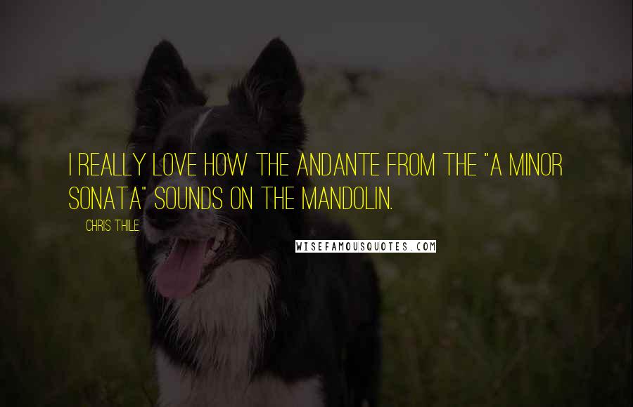 Chris Thile Quotes: I really love how the andante from the "A minor Sonata" sounds on the mandolin.