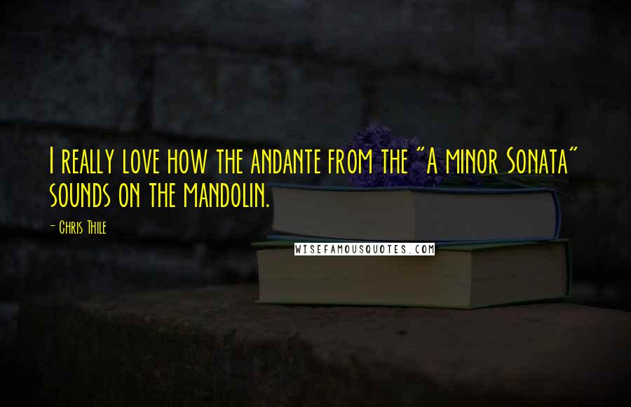 Chris Thile Quotes: I really love how the andante from the "A minor Sonata" sounds on the mandolin.