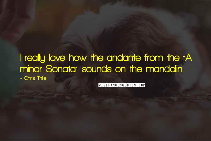 Chris Thile Quotes: I really love how the andante from the "A minor Sonata" sounds on the mandolin.