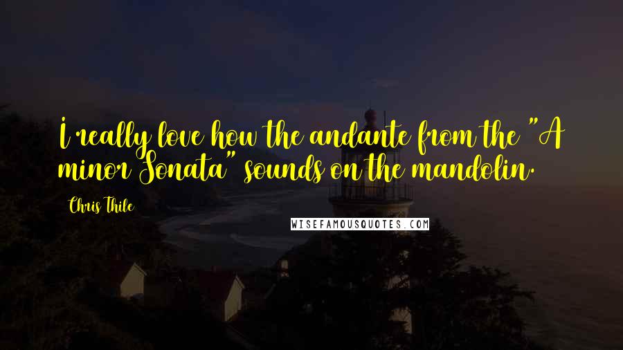 Chris Thile Quotes: I really love how the andante from the "A minor Sonata" sounds on the mandolin.