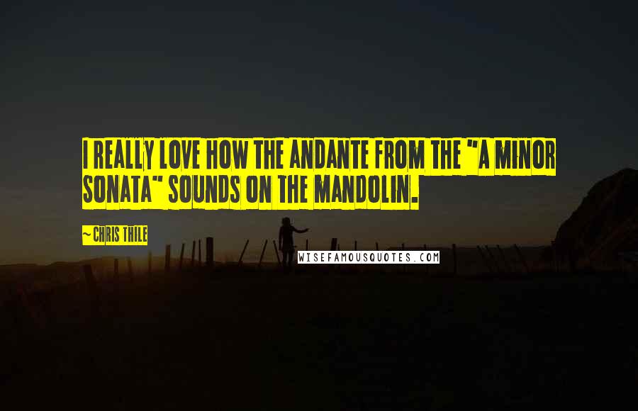 Chris Thile Quotes: I really love how the andante from the "A minor Sonata" sounds on the mandolin.