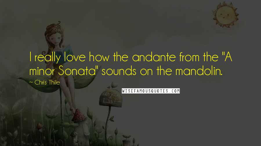 Chris Thile Quotes: I really love how the andante from the "A minor Sonata" sounds on the mandolin.