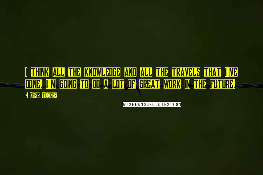 Chris Tucker Quotes: I think all the knowledge and all the travels that I've done, I'm going to do a lot of great work in the future.