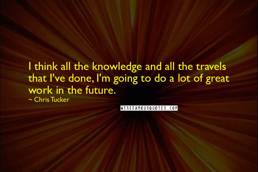 Chris Tucker Quotes: I think all the knowledge and all the travels that I've done, I'm going to do a lot of great work in the future.
