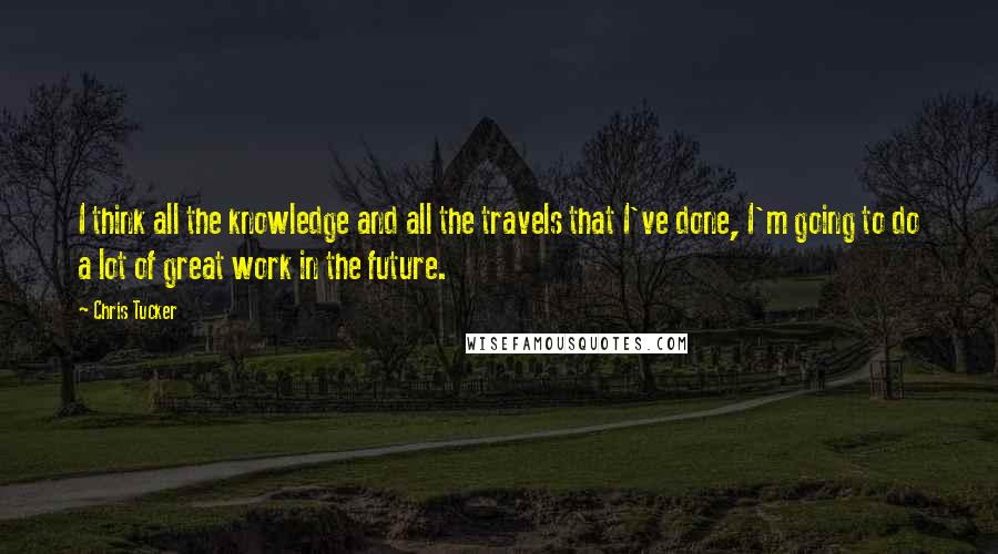 Chris Tucker Quotes: I think all the knowledge and all the travels that I've done, I'm going to do a lot of great work in the future.