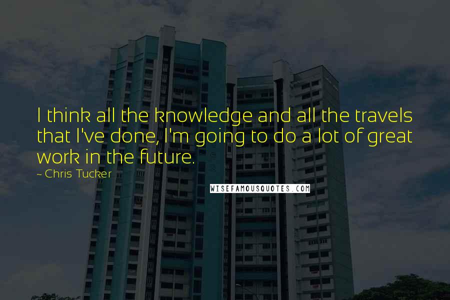 Chris Tucker Quotes: I think all the knowledge and all the travels that I've done, I'm going to do a lot of great work in the future.