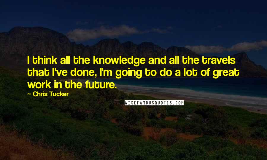 Chris Tucker Quotes: I think all the knowledge and all the travels that I've done, I'm going to do a lot of great work in the future.