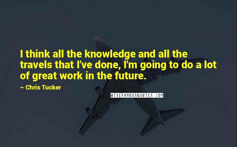 Chris Tucker Quotes: I think all the knowledge and all the travels that I've done, I'm going to do a lot of great work in the future.