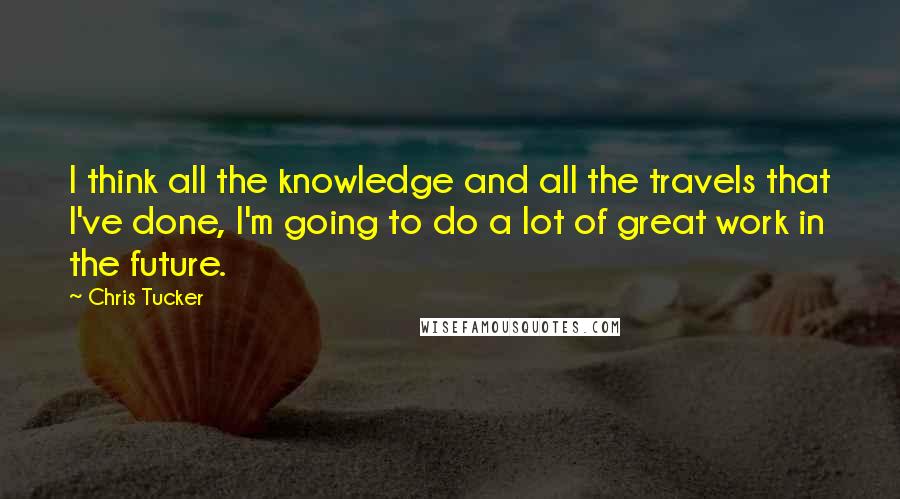 Chris Tucker Quotes: I think all the knowledge and all the travels that I've done, I'm going to do a lot of great work in the future.