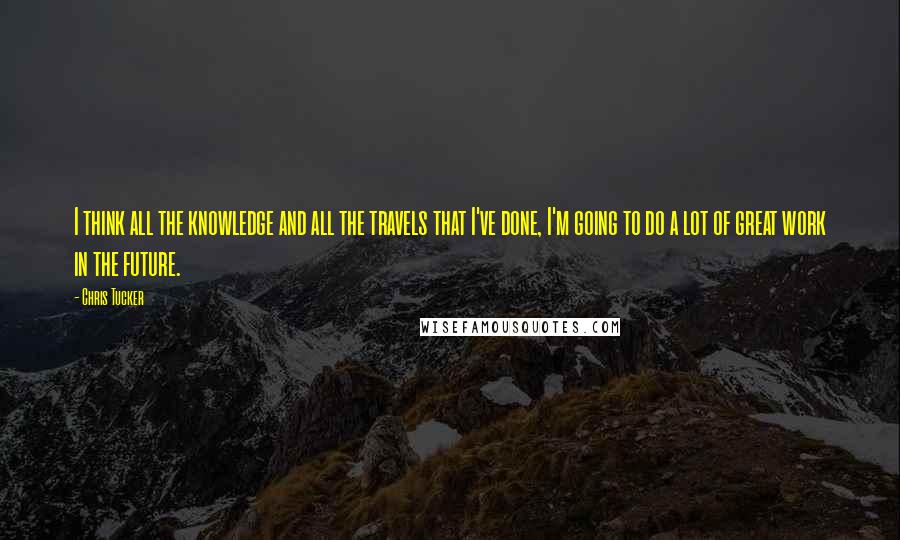 Chris Tucker Quotes: I think all the knowledge and all the travels that I've done, I'm going to do a lot of great work in the future.