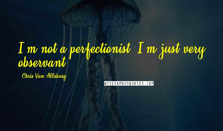 Chris Van Allsburg Quotes: I'm not a perfectionist. I'm just very observant.