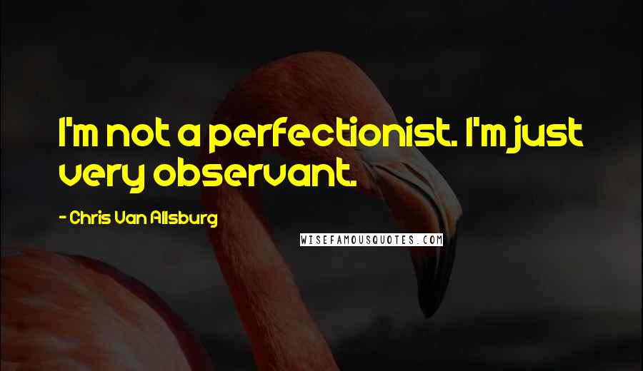 Chris Van Allsburg Quotes: I'm not a perfectionist. I'm just very observant.