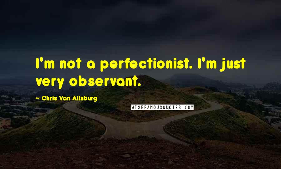 Chris Van Allsburg Quotes: I'm not a perfectionist. I'm just very observant.
