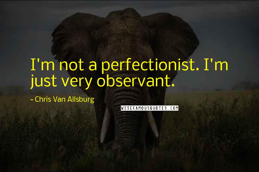 Chris Van Allsburg Quotes: I'm not a perfectionist. I'm just very observant.