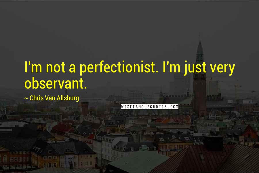 Chris Van Allsburg Quotes: I'm not a perfectionist. I'm just very observant.