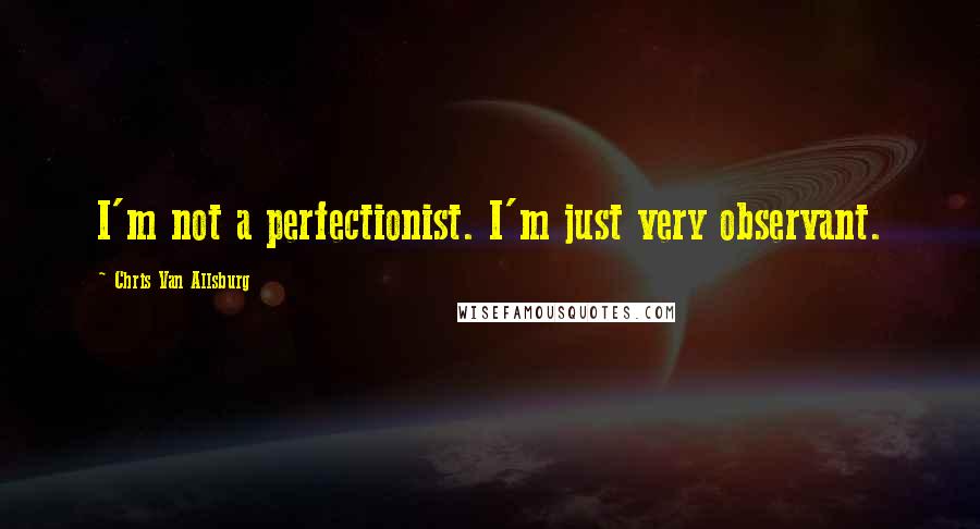 Chris Van Allsburg Quotes: I'm not a perfectionist. I'm just very observant.