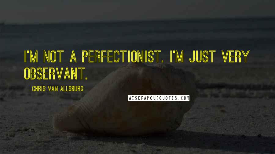 Chris Van Allsburg Quotes: I'm not a perfectionist. I'm just very observant.