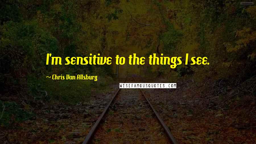 Chris Van Allsburg Quotes: I'm sensitive to the things I see.