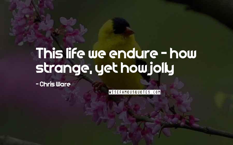 Chris Ware Quotes: This life we endure - how strange, yet how jolly