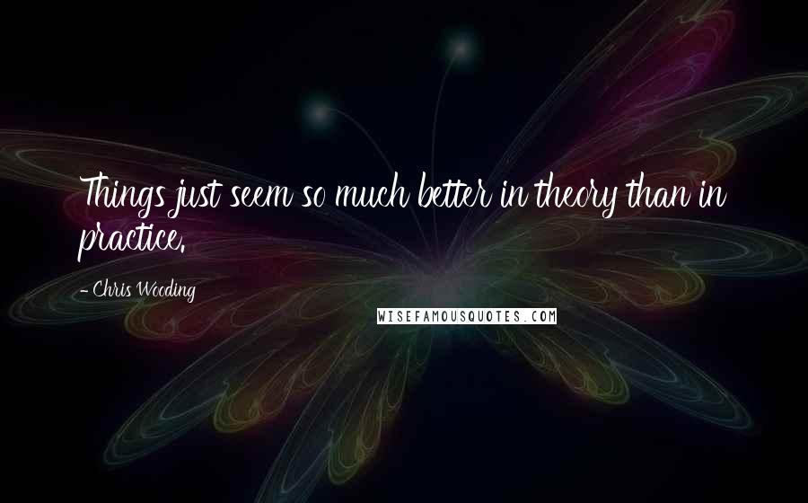 Chris Wooding Quotes: Things just seem so much better in theory than in practice.