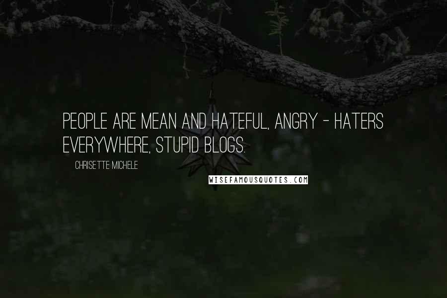 Chrisette Michele Quotes: People are mean and hateful, angry - haters everywhere, stupid blogs.