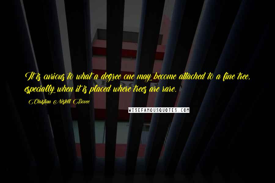 Christian Nestell Bovee Quotes: It is curious to what a degree one may become attached to a fine tree, especially when it is placed where trees are rare.