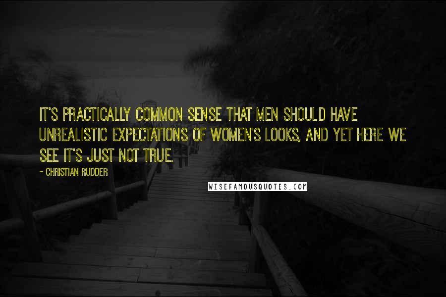 Christian Rudder Quotes: It's practically common sense that men should have unrealistic expectations of women's looks, and yet here we see it's just not true.