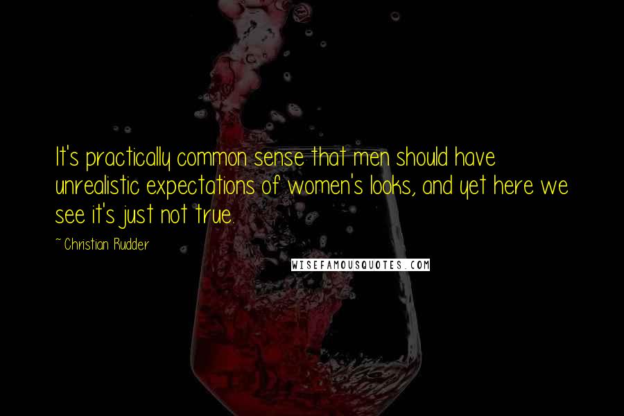 Christian Rudder Quotes: It's practically common sense that men should have unrealistic expectations of women's looks, and yet here we see it's just not true.