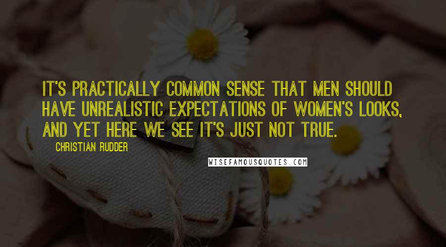 Christian Rudder Quotes: It's practically common sense that men should have unrealistic expectations of women's looks, and yet here we see it's just not true.