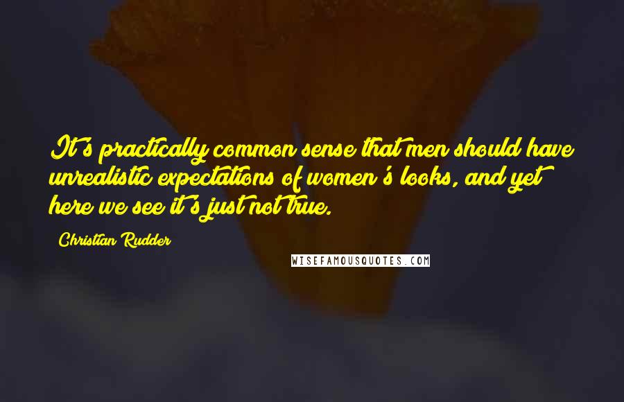 Christian Rudder Quotes: It's practically common sense that men should have unrealistic expectations of women's looks, and yet here we see it's just not true.