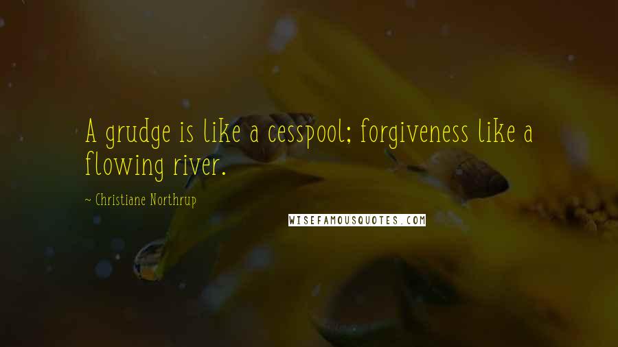 Christiane Northrup Quotes: A grudge is like a cesspool; forgiveness like a flowing river.