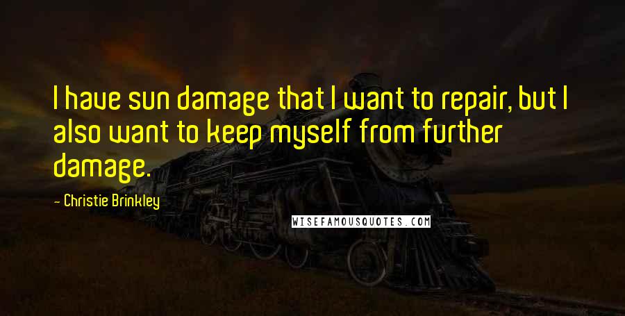 Christie Brinkley Quotes: I have sun damage that I want to repair, but I also want to keep myself from further damage.